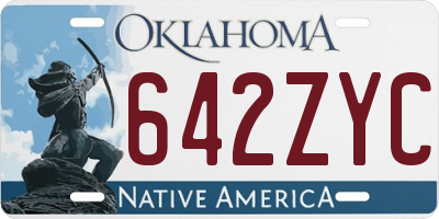 OK license plate 642ZYC