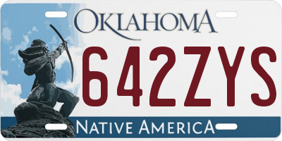 OK license plate 642ZYS