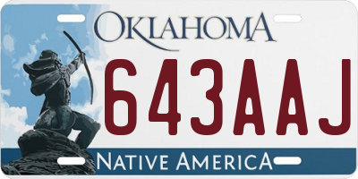 OK license plate 643AAJ