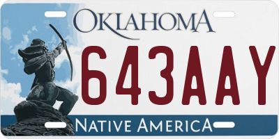 OK license plate 643AAY