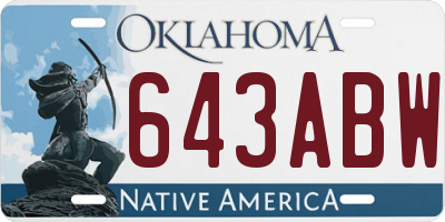 OK license plate 643ABW