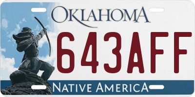OK license plate 643AFF