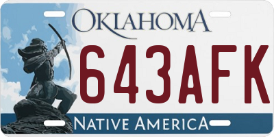 OK license plate 643AFK