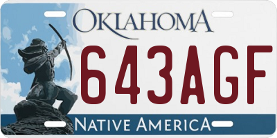 OK license plate 643AGF