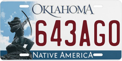 OK license plate 643AGO