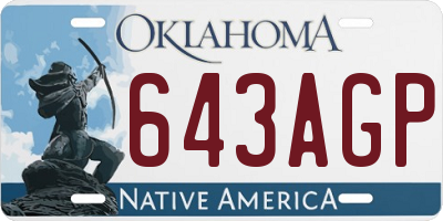 OK license plate 643AGP