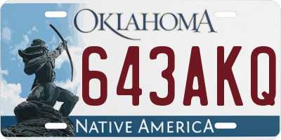 OK license plate 643AKQ