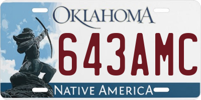 OK license plate 643AMC