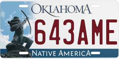OK license plate 643AME