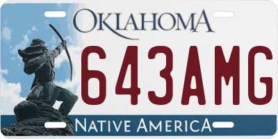 OK license plate 643AMG