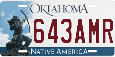 OK license plate 643AMR