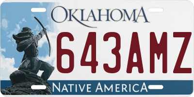 OK license plate 643AMZ