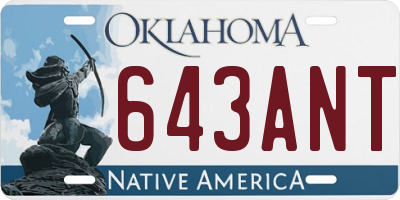 OK license plate 643ANT