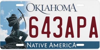 OK license plate 643APA