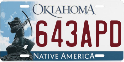 OK license plate 643APD