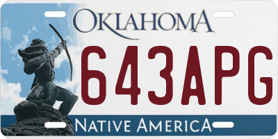 OK license plate 643APG