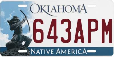 OK license plate 643APM