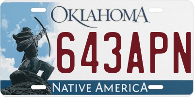 OK license plate 643APN