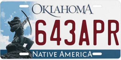 OK license plate 643APR