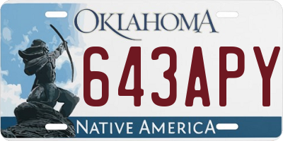 OK license plate 643APY