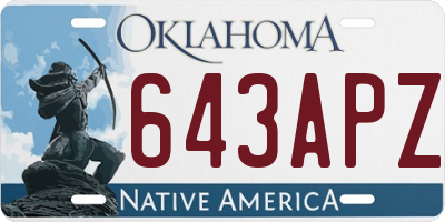 OK license plate 643APZ