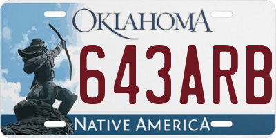 OK license plate 643ARB