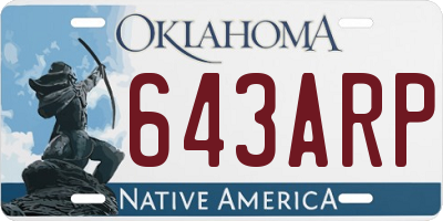OK license plate 643ARP
