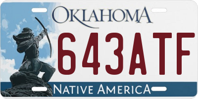 OK license plate 643ATF