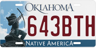 OK license plate 643BTH
