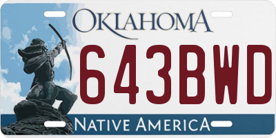 OK license plate 643BWD