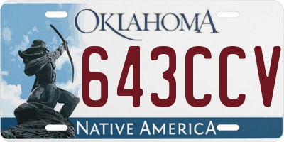 OK license plate 643CCV