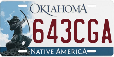 OK license plate 643CGA
