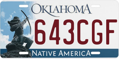OK license plate 643CGF