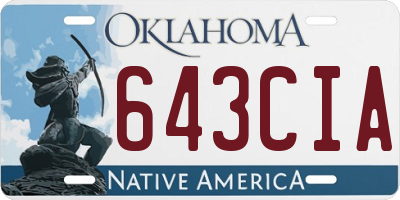 OK license plate 643CIA