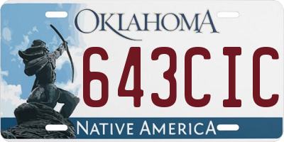 OK license plate 643CIC