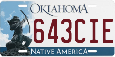 OK license plate 643CIE