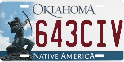 OK license plate 643CIV