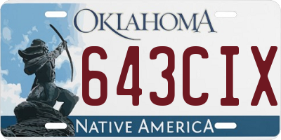 OK license plate 643CIX