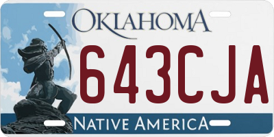 OK license plate 643CJA