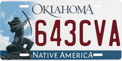 OK license plate 643CVA