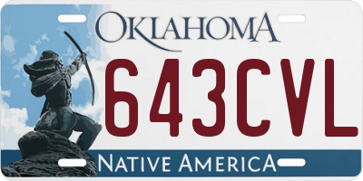 OK license plate 643CVL