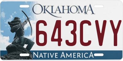 OK license plate 643CVY
