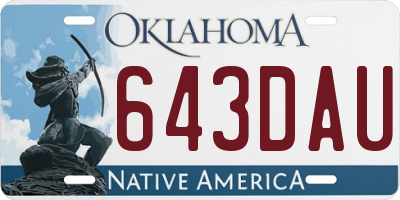 OK license plate 643DAU