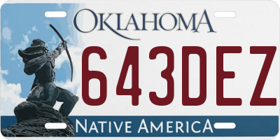 OK license plate 643DEZ