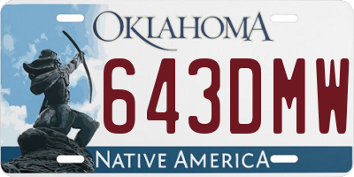 OK license plate 643DMW