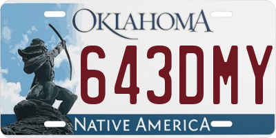 OK license plate 643DMY