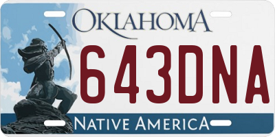 OK license plate 643DNA