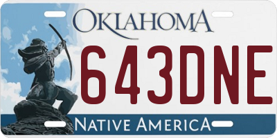 OK license plate 643DNE