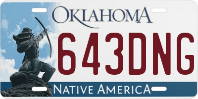 OK license plate 643DNG