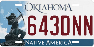 OK license plate 643DNN